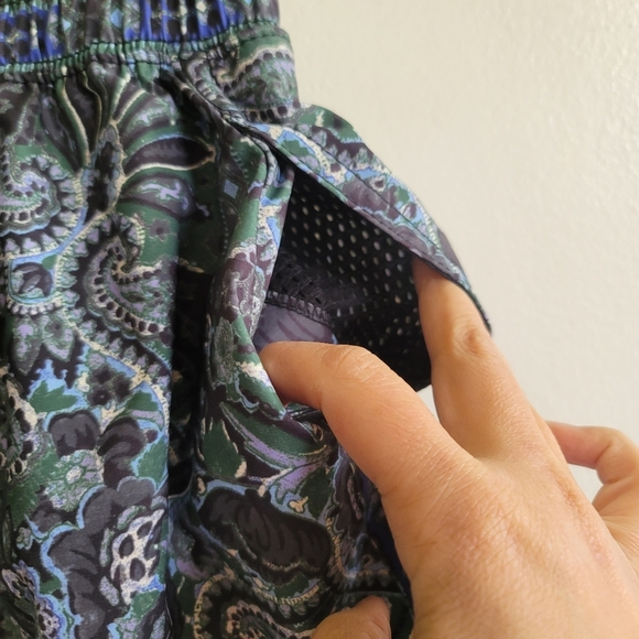 Free People FP Movement, Next Round Shorts,  Blue Green Paisley, Size Small - Picture 8 of 10